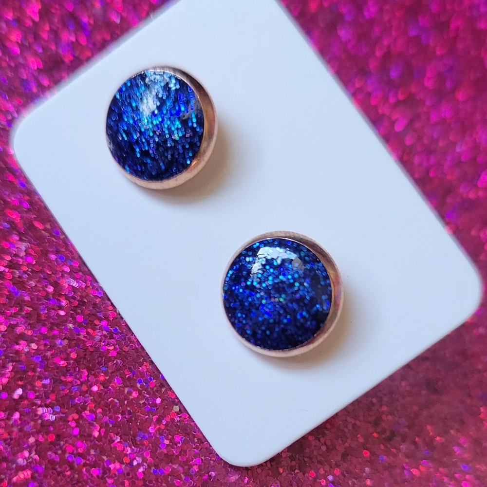 Hand made glitter earrings